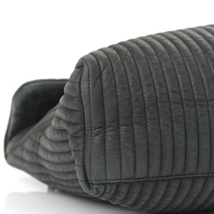 Chanel Iridescent Calfskin Vertical Quilted Mademoiselle Lock Bijoux Flap Shoulder Bag Black 7 of 9