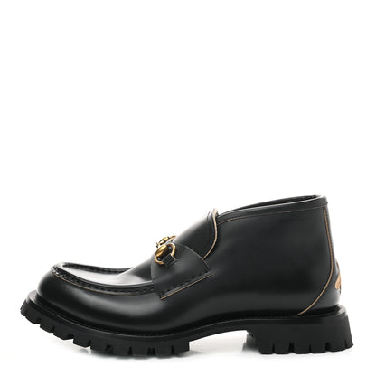Gucci Cordovan Lux Mens Harald Horsebit Ankle Boots 9 Black 1 of 10