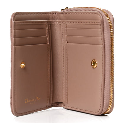 Christian Dior Grained Calfskin Supple Cannage Caro Scarlet Zipped Wallet 6 of 13