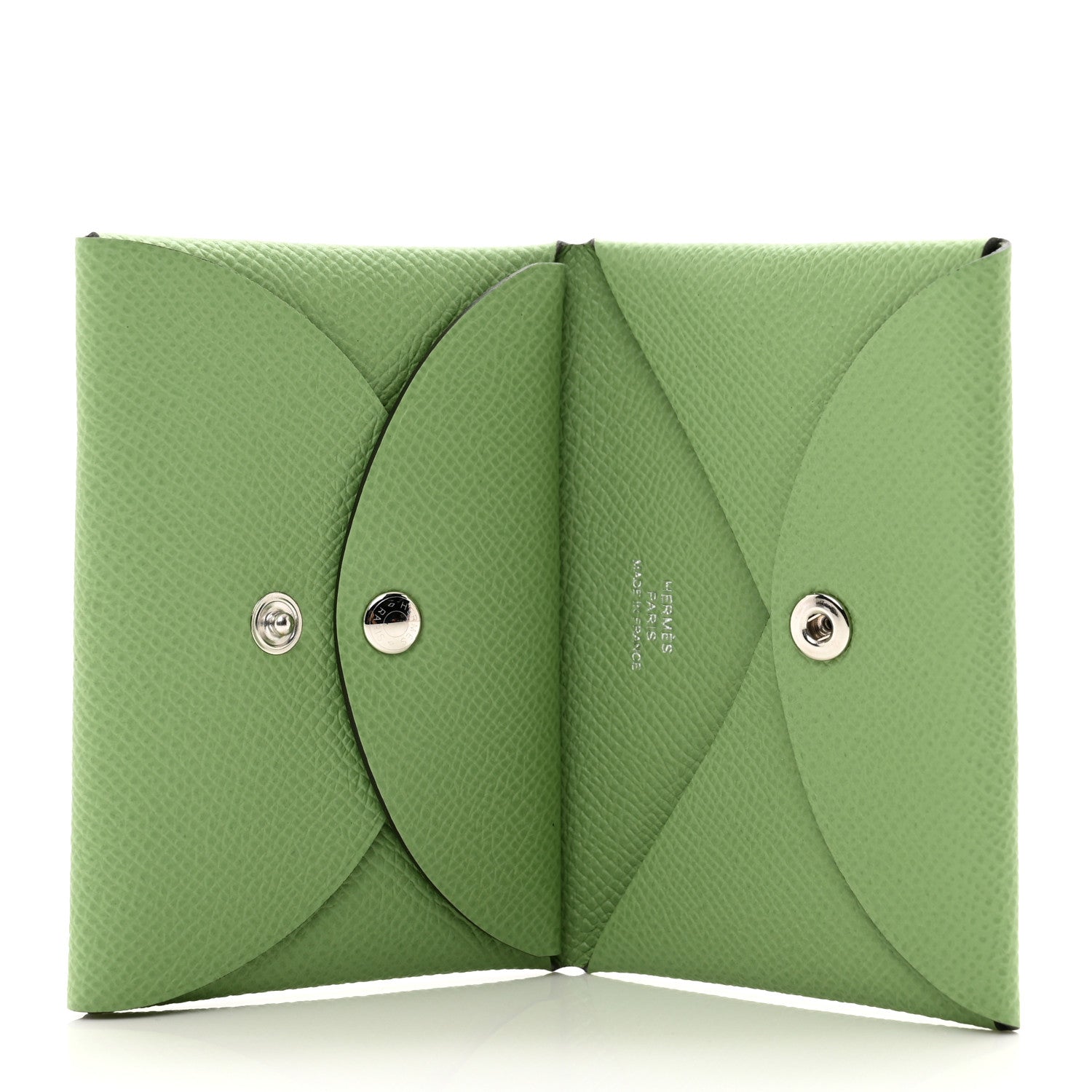 Hermes Epsom Calvi Duo Card Case Vert Criquet 5 of 7