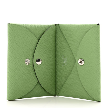 Hermes Epsom Calvi Duo Card Case Vert Criquet 5 of 7