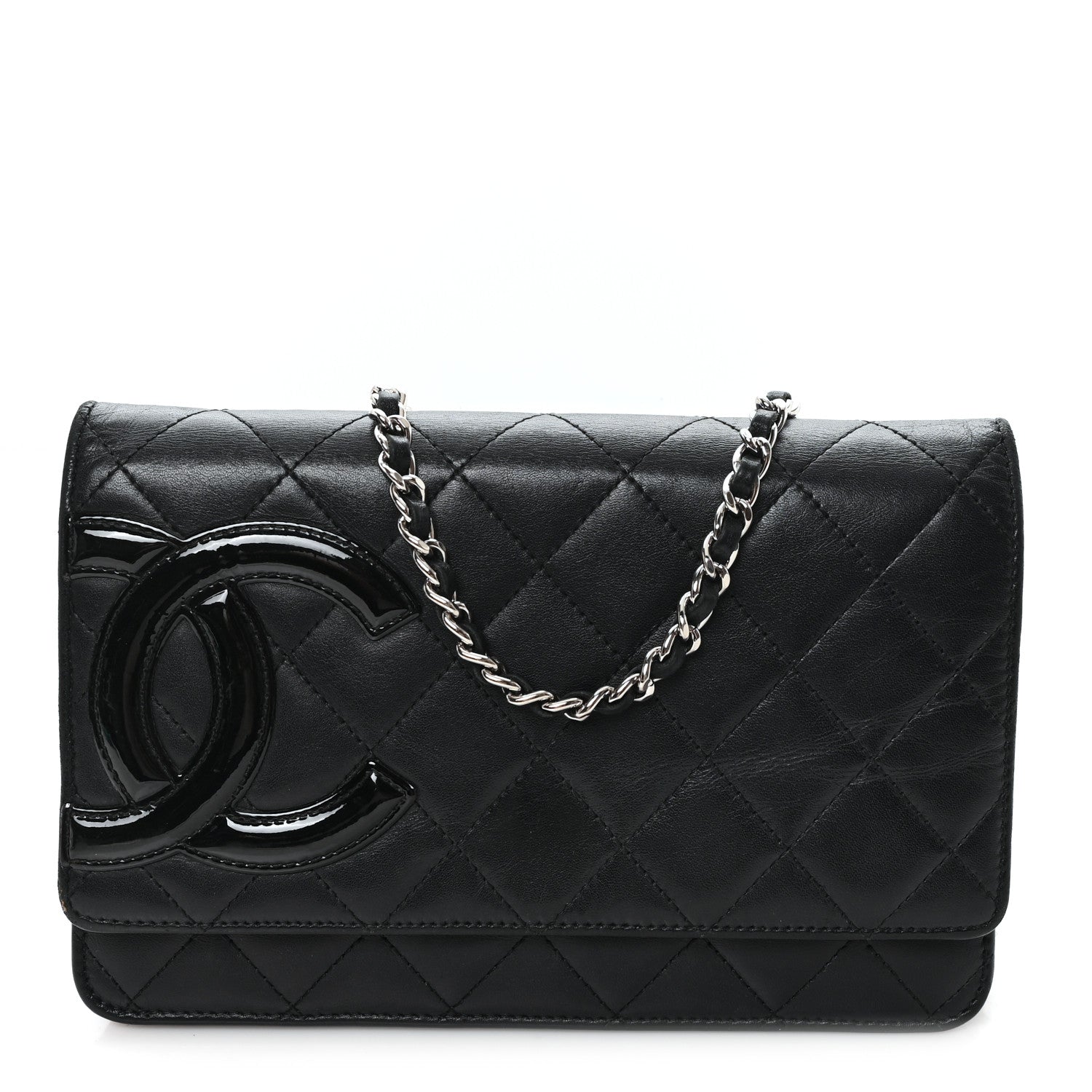 Chanel Calfskin Quilted Cambon Wallet on Chain WOC Black 1 of 13