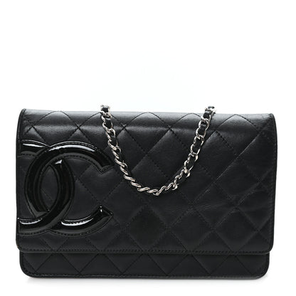 Chanel Calfskin Quilted Cambon Wallet on Chain WOC Black 1 of 13