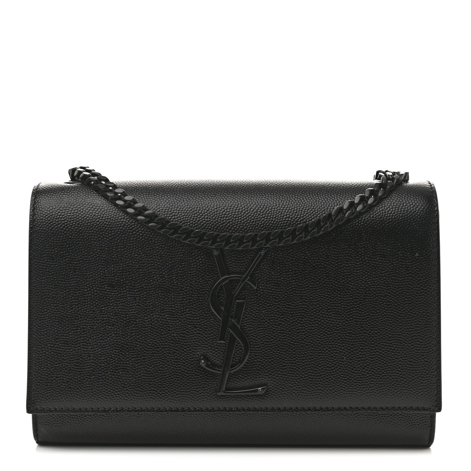 Saint Laurent Grain De Poudre Small Monogram Monochrome Kate Satchel Black 1 of 11