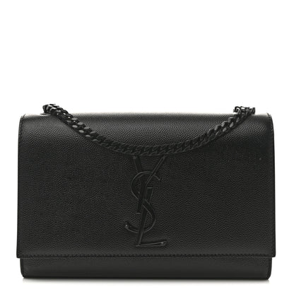 Saint Laurent Grain De Poudre Small Monogram Monochrome Kate Satchel Black 1 of 11