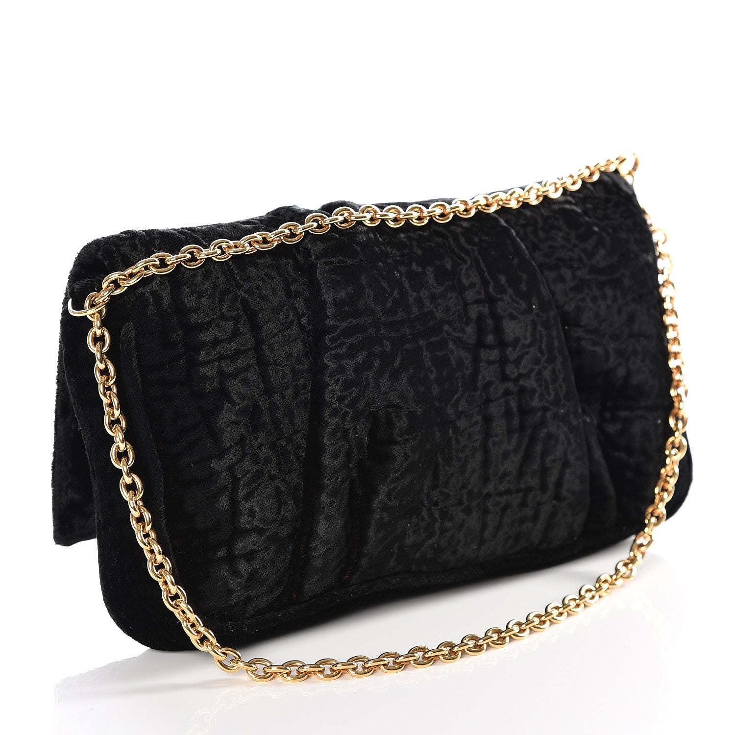 Fendi Velvet Mia Pochette Black 2 of 9
