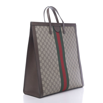 Gucci GG Supreme Monogram Web Ophidia Vertical Tote Brown 2 of 9
