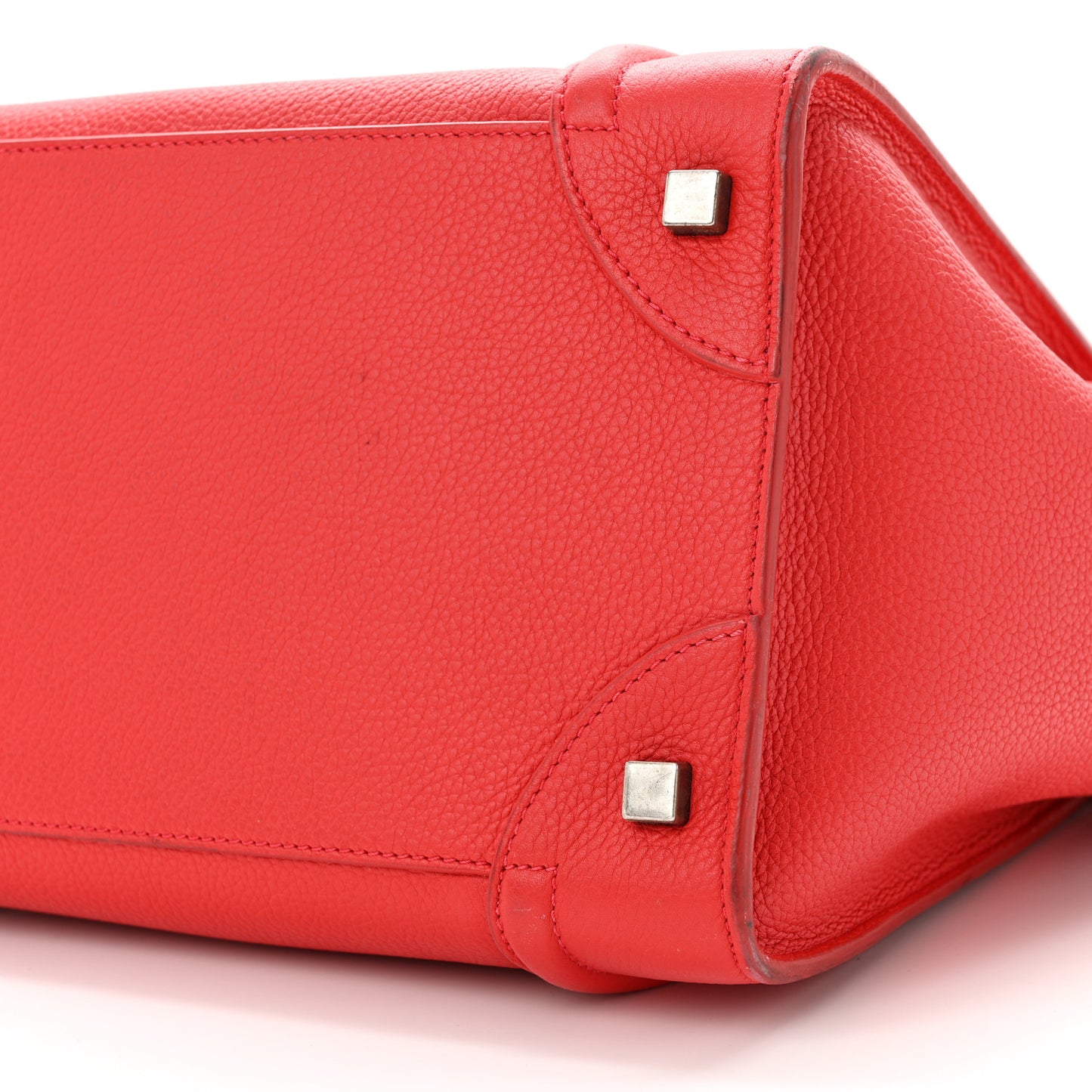 Drummed Calfskin Mini Luggage Coquelicot