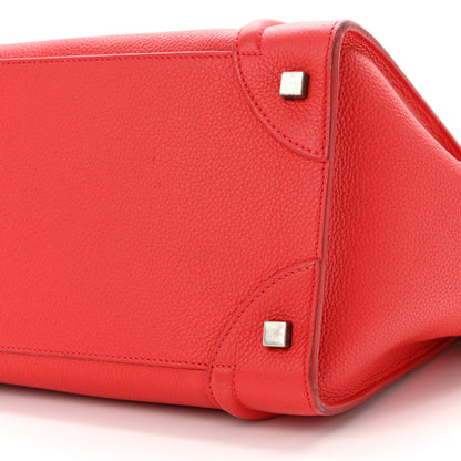 Celine Drummed Calfskin Mini Luggage Coquelicot 9 of 15
