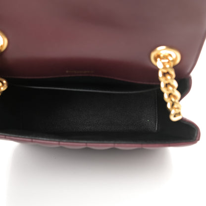 Saint Laurent Lambskin Matelasse Monogram Medium Vicky Chain Bag Dark Legion Red 5 of 12