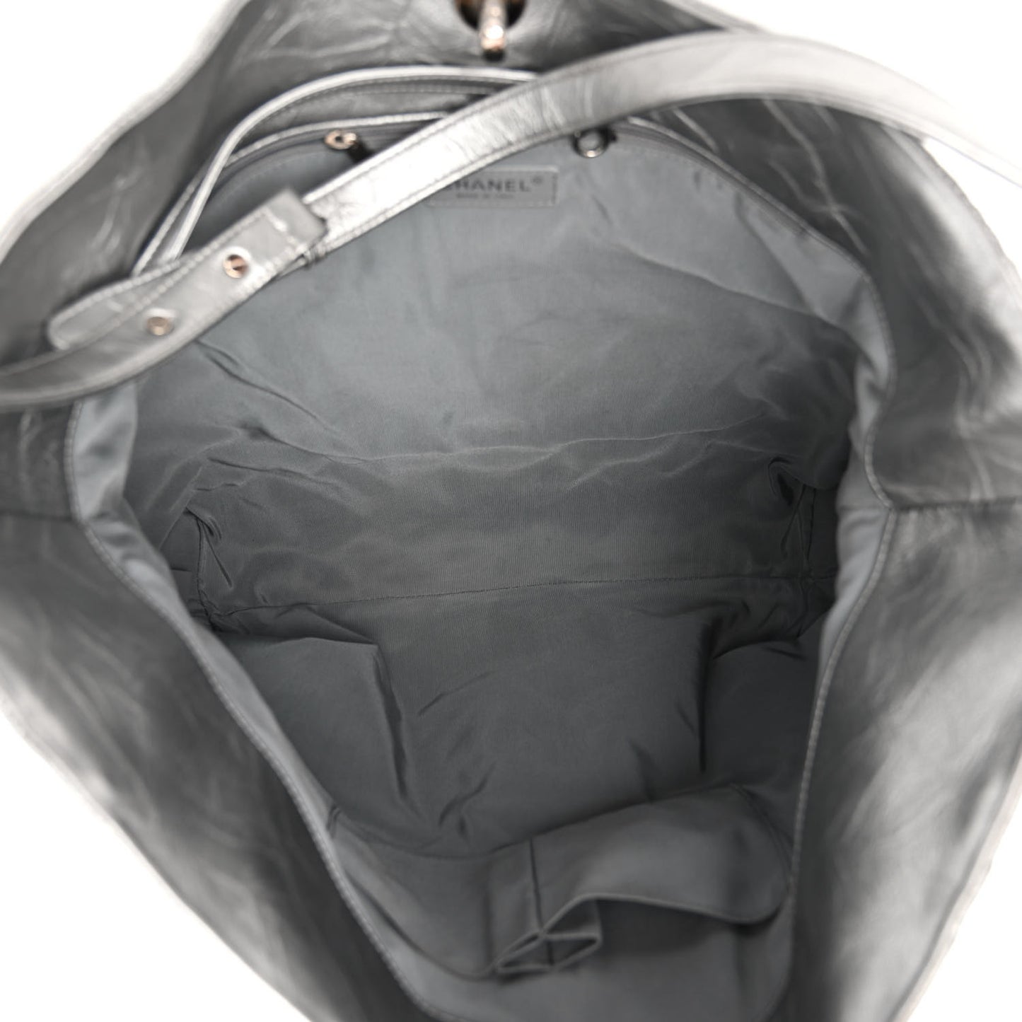 Metallic Crackled Calfskin Quilted Large Big Bang Hobo Silver