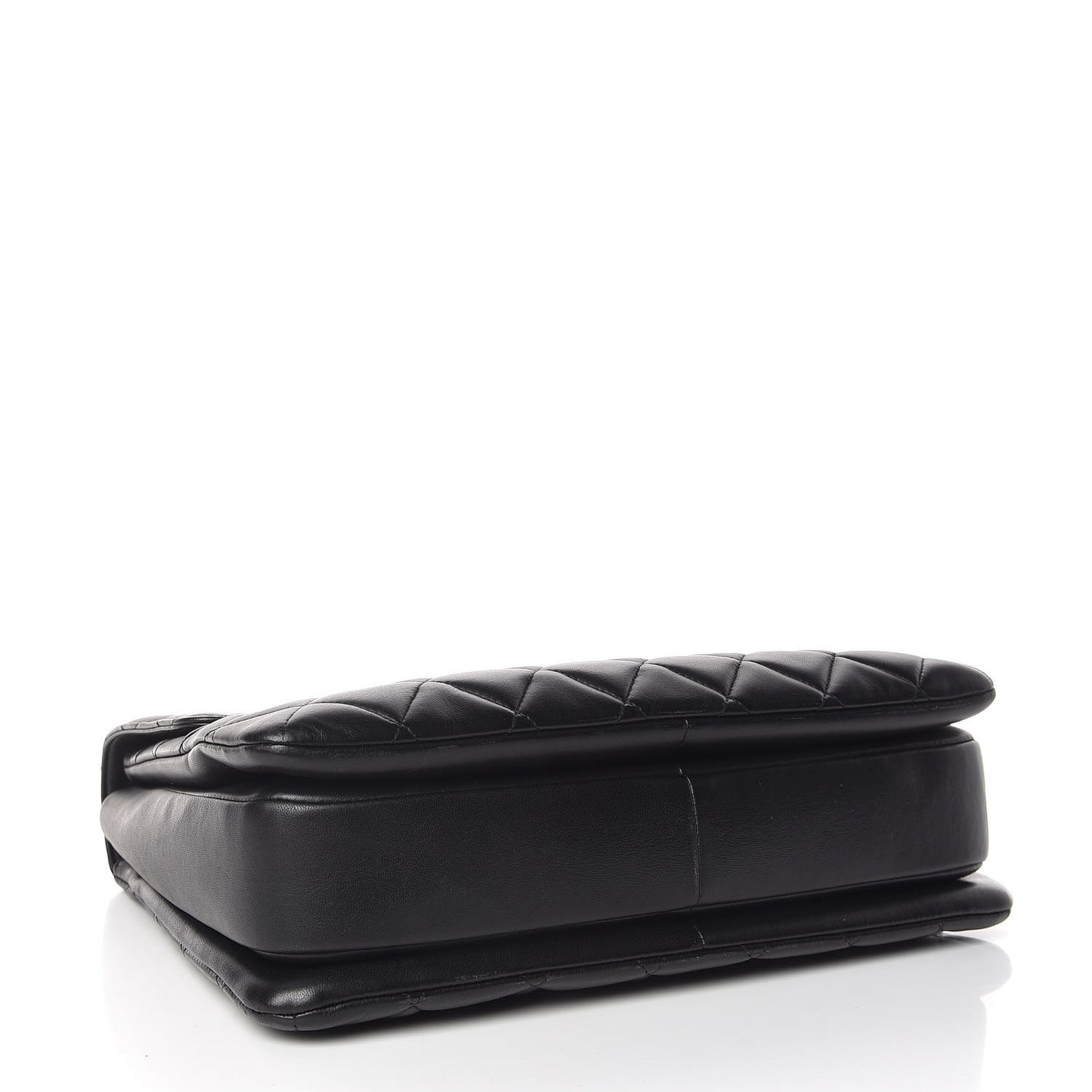 Lambskin Quilted Large Trendy CC Dual Handle Flap Bag Black