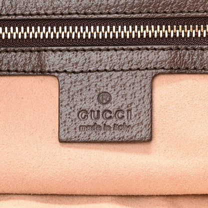 Gucci GG Supreme Monogram Textured Calfskin Web Medium Ophidia Shopping Tote Beige Ebony New Acero 6 of 12