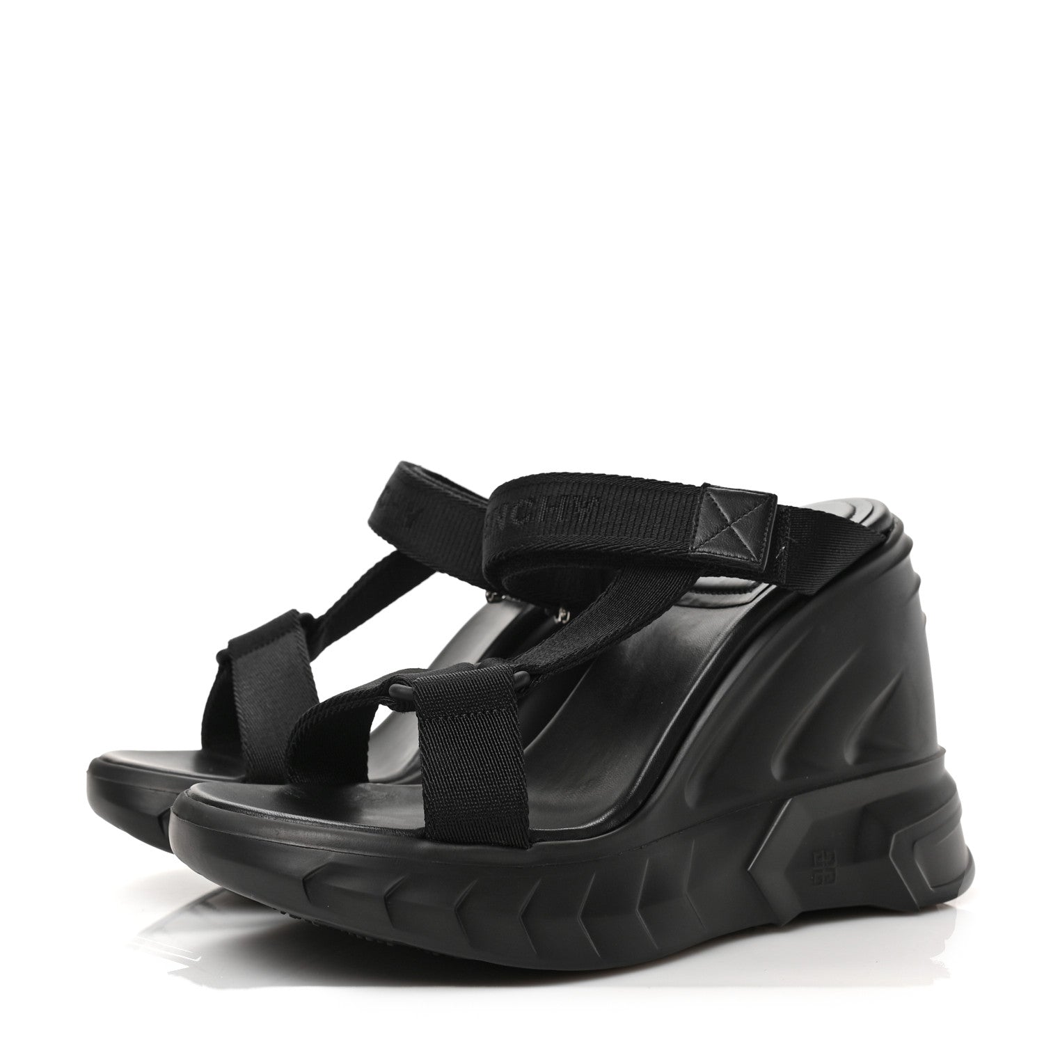 Givenchy Rubber Marshmallow Wedge Strap Sandals 38 Black 3 of 7