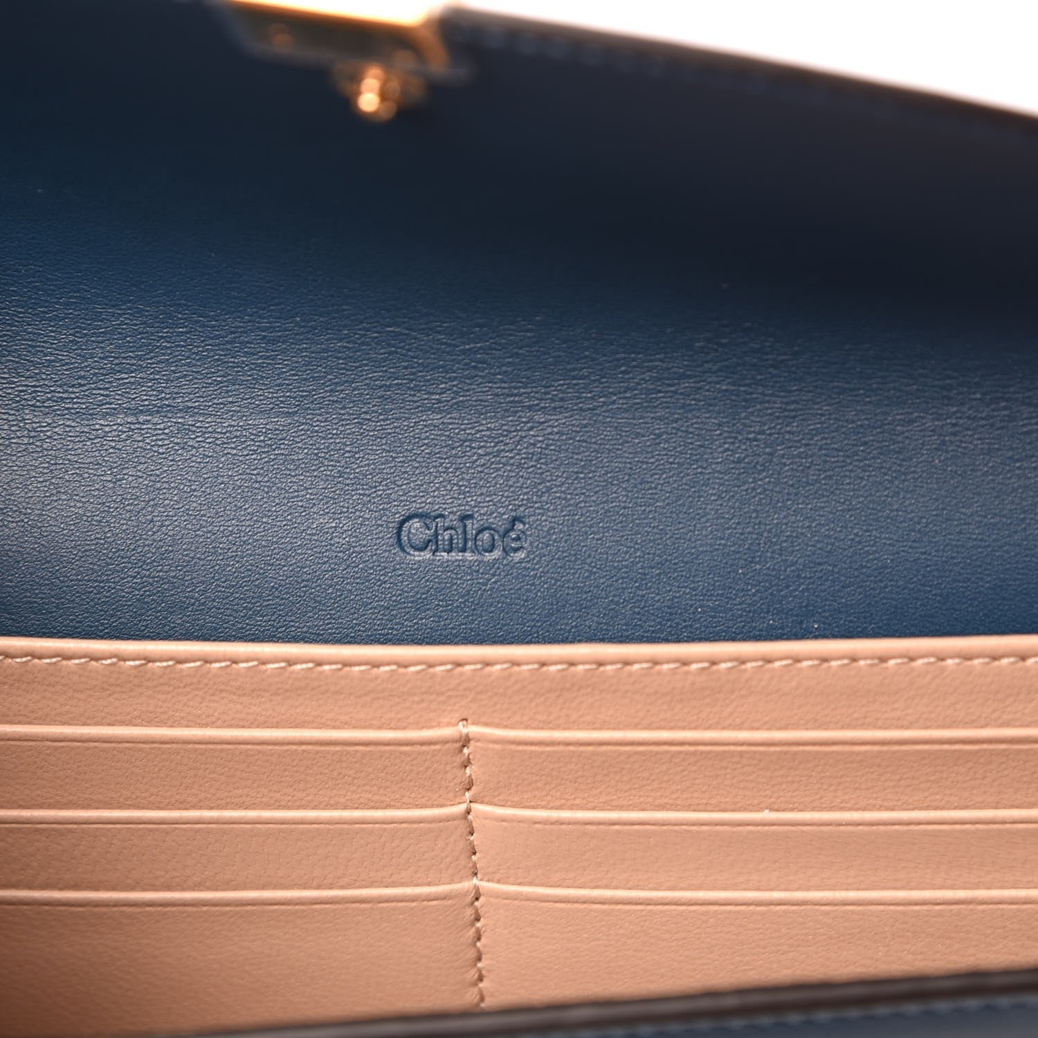 Chloe Calfskin Georgia Flap Wallet Majolica Blue 6 of 8