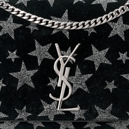 Saint Laurent SAINT LAURENT Suede Star Medium Monogram Kate Satchel Black 9 of 12