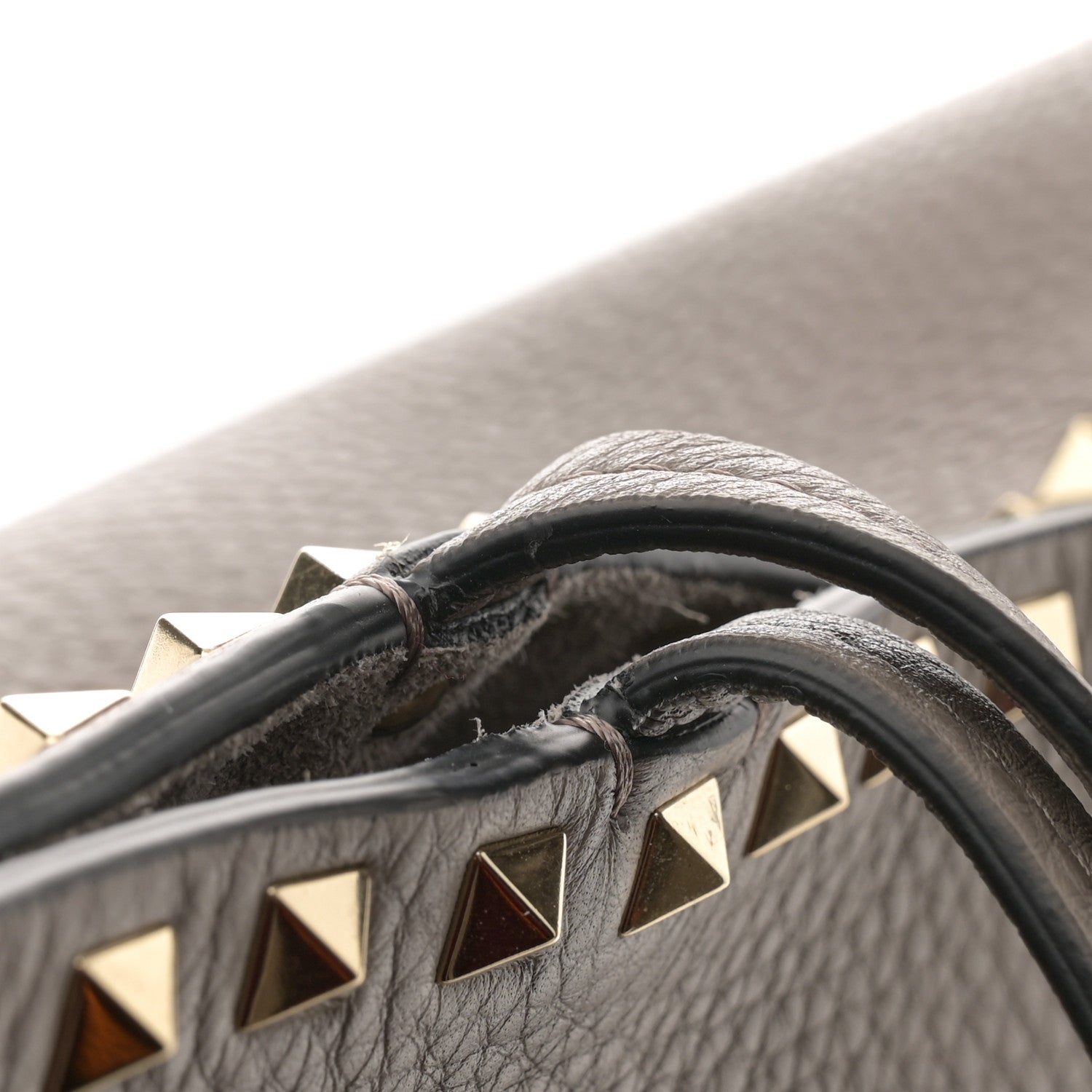 Valentino Garavani Grained Calfskin Small Rockstud Shoulder Tote Dove Gray 10 of 11