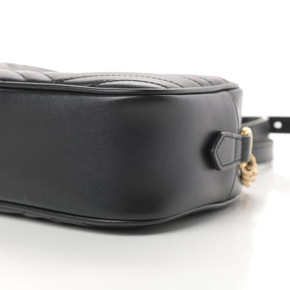 Gucci Calfskin Matelasse Small GG Marmont Chain Shoulder Bag Black 10 of 11