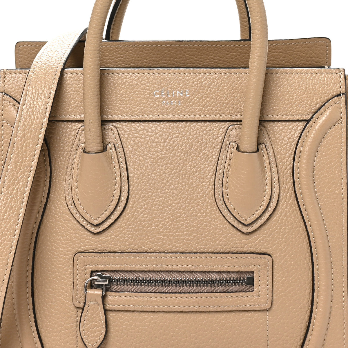 Drummed Calfskin Nano Luggage Dune