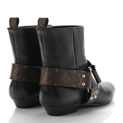 Louis Vuitton Calfskin Monogram Rhapsody Ankle Boots 40 Black 4 of 10