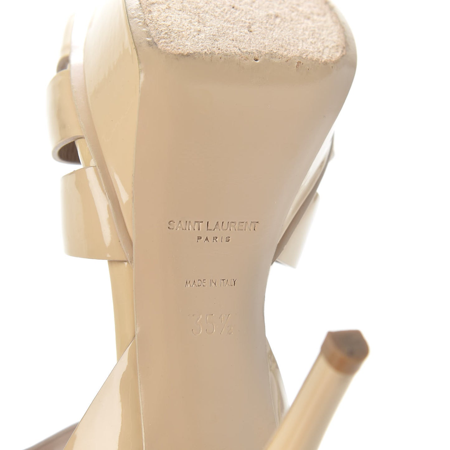 Patent Tribute 75 Platform Sandals 35.5 Nude Powder