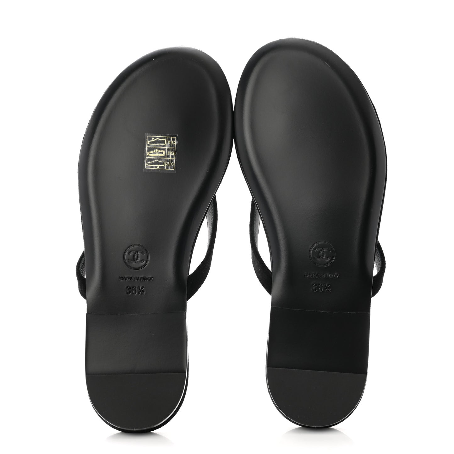 Velvet Crystal CC Thong Sandals 36.5 Black
