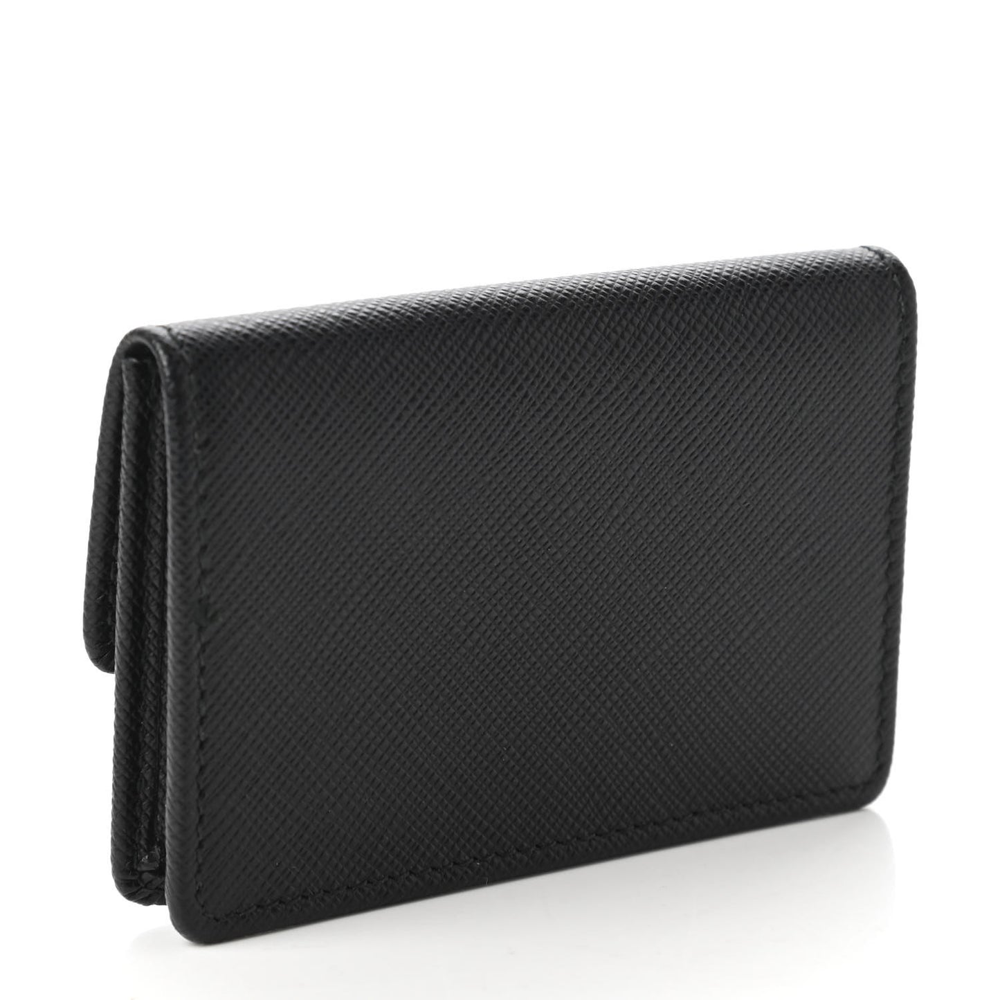Saffiano Metal Flap Card Holder Black