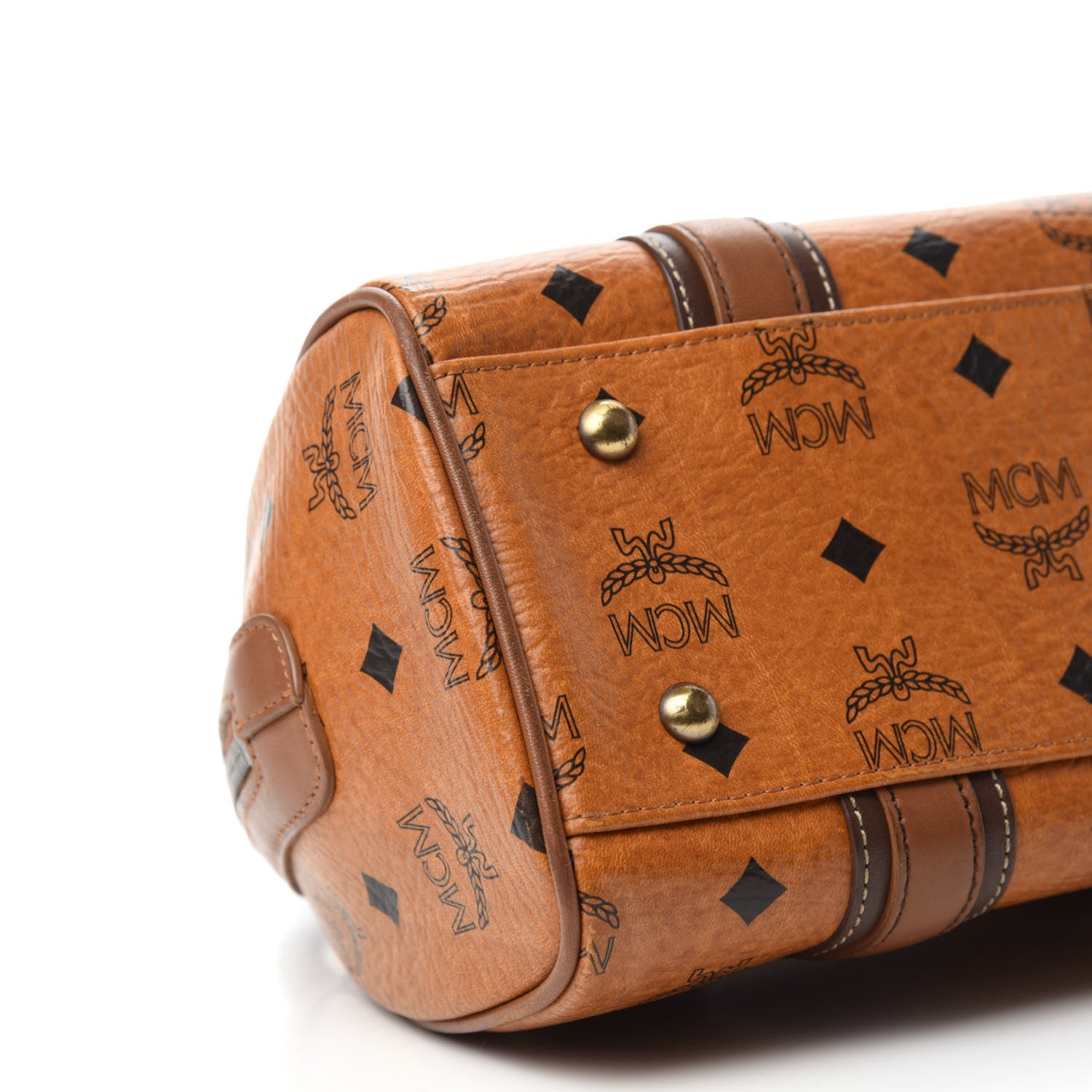 MCM Visetos Boston Bag Cognac 6 of 11