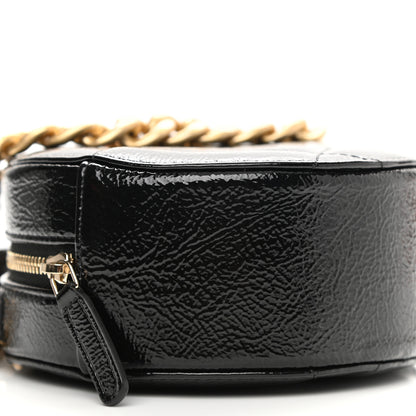 Chanel Shiny Crumpled Calfskin Quilted Chanel 19 Round Clutch With Chain Black 9 of 11