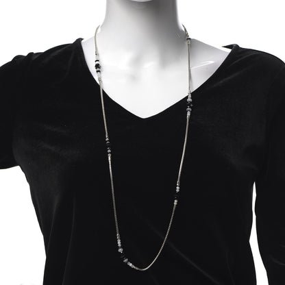 John Hardy Sterling Silver Hematite Moonstone Black Onyx Classic Chain Station Necklace 2 of 5