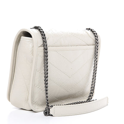 Saint Laurent Crinkled Calfskin Matelasse Monogram Niki Chain Wallet Crema Soft 2 of 10