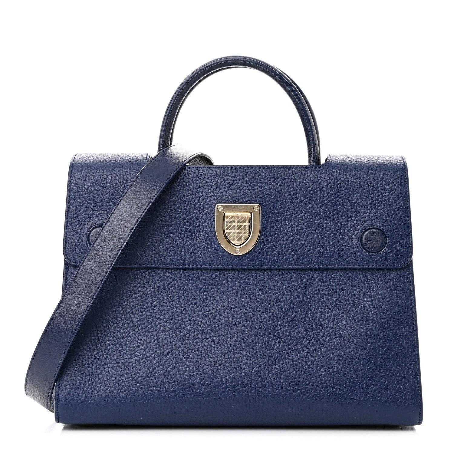 Christian Dior Bullcalf Medium Diorever Flap Navy 1 of 16