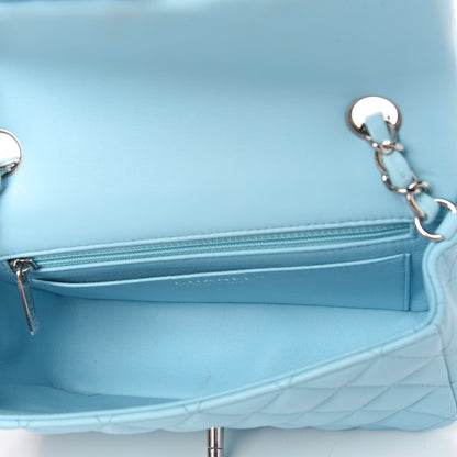 Chanel Lambskin Quilted Mini Rectangular Flap Neon Blue 5 of 11