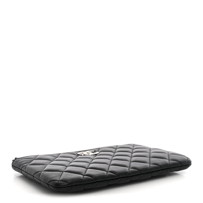 Chanel Lambskin Quilted Crystal Star Cosmetic Case Black 4 of 8