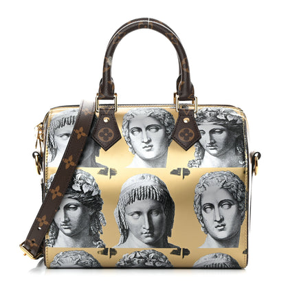 Louis Vuitton X FORNASETTI Calfskin Fornasetti Speedy Bandouliere 25 Gold 1 of 11