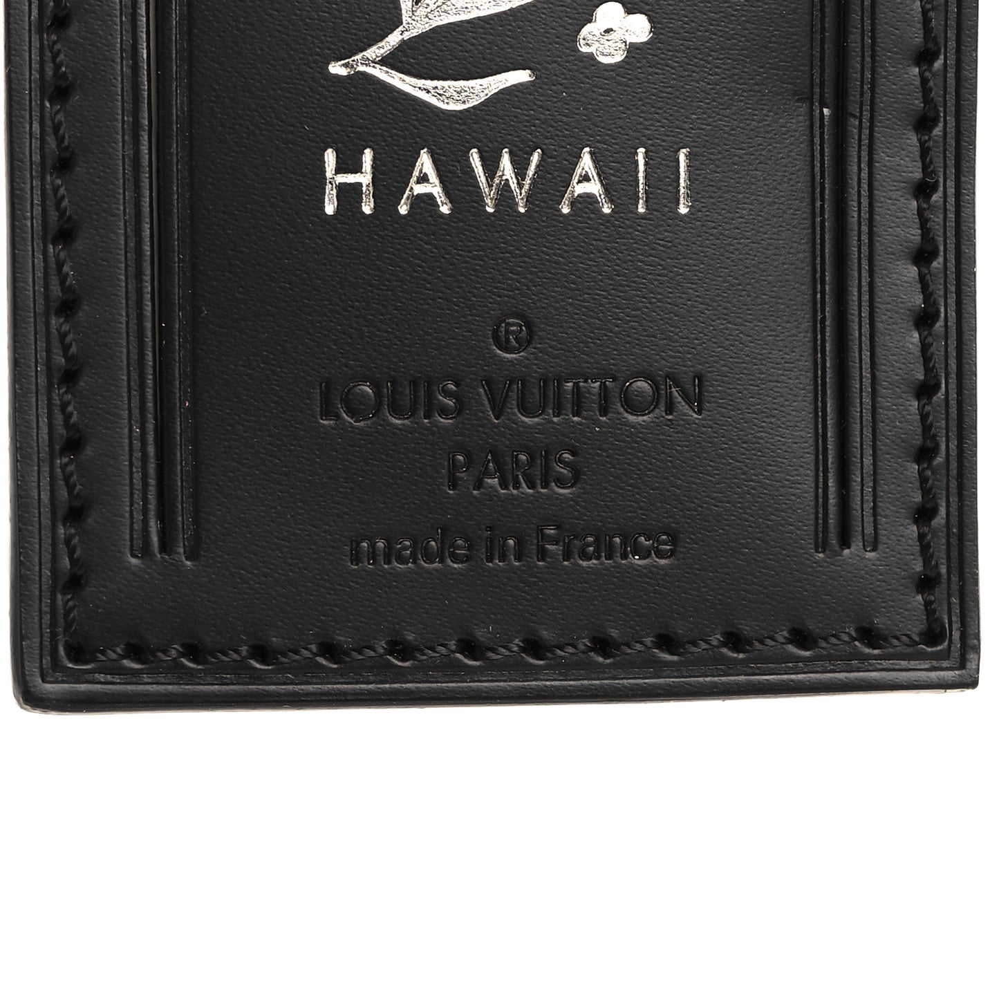 Calfskin Hawaii Luggage Tag Black