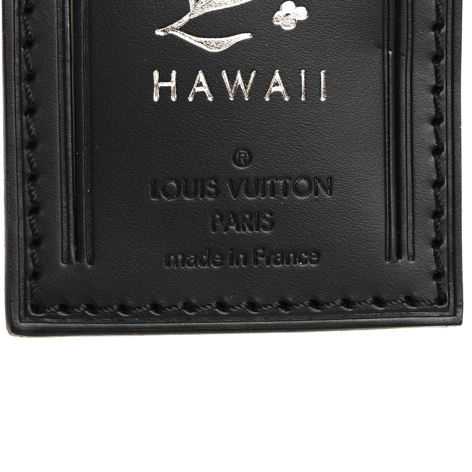 Louis Vuitton Calfskin Hawaii Luggage Tag Black 3 of 4