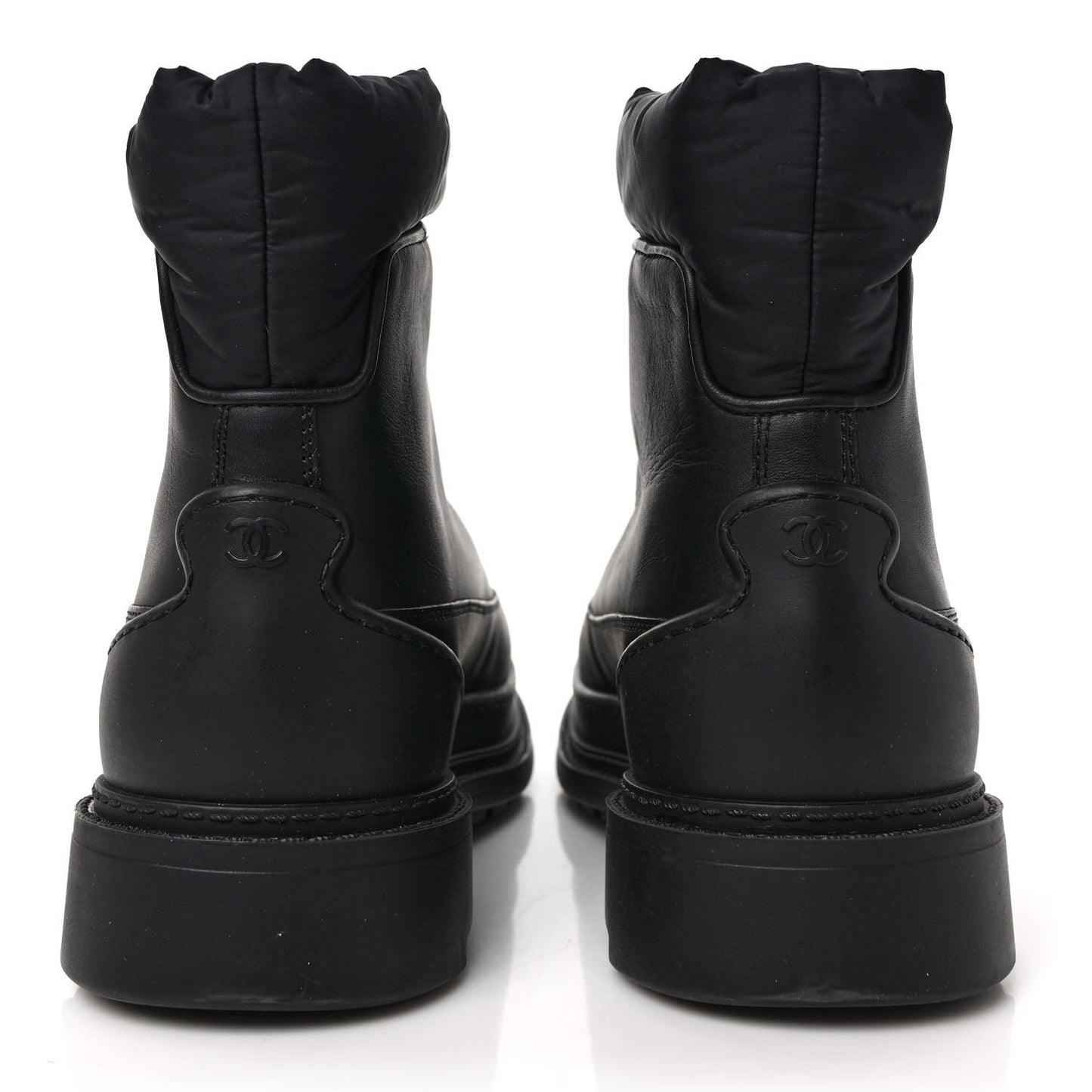 Calfskin Nylon CC Ankle Snow Boots 40 Black