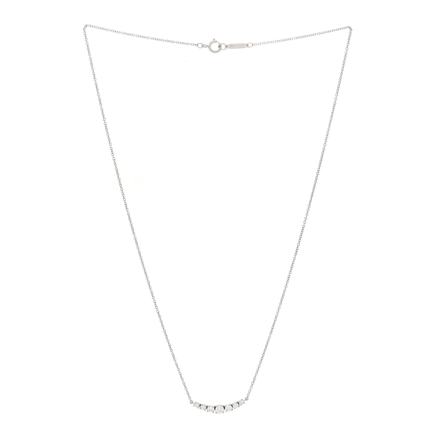 Platinum Diamond Graduated Pendant Necklace
