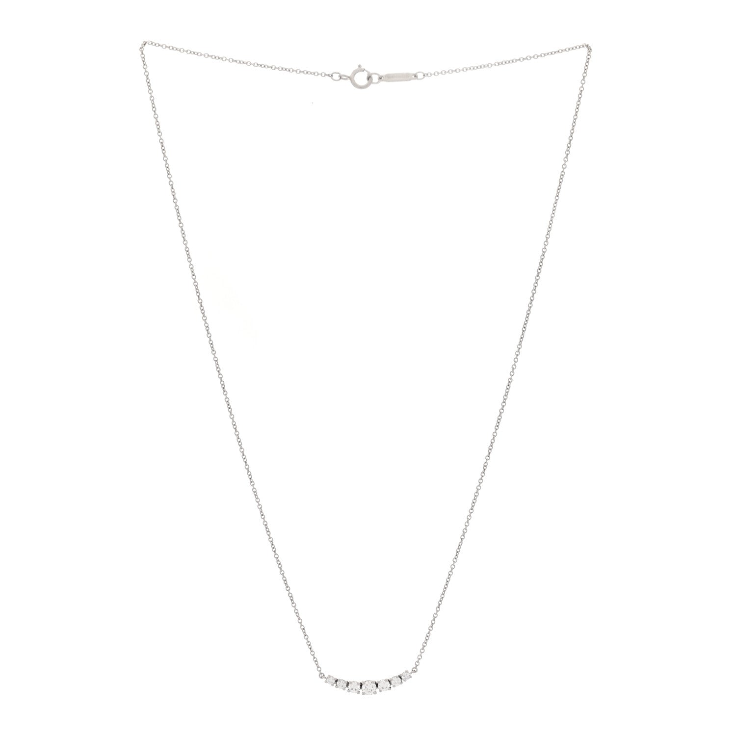 Tiffany Platinum Diamond Graduated Pendant Necklace 3 of 6