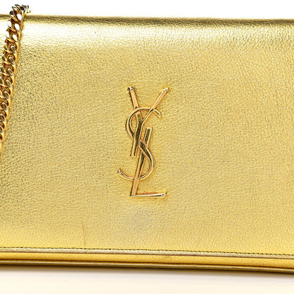 Saint Laurent Metallic Calfskin Monogram Chain Wallet Gold 21 of 22