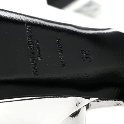 Saint Laurent Metallic Patent Jodie 95 Platform Sandals 38 Silver 7 of 8
