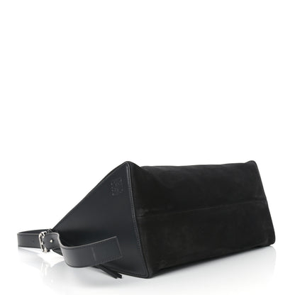 Loewe Nubuck Calfskin Berlingo Shoulder Bag Black 4 of 14