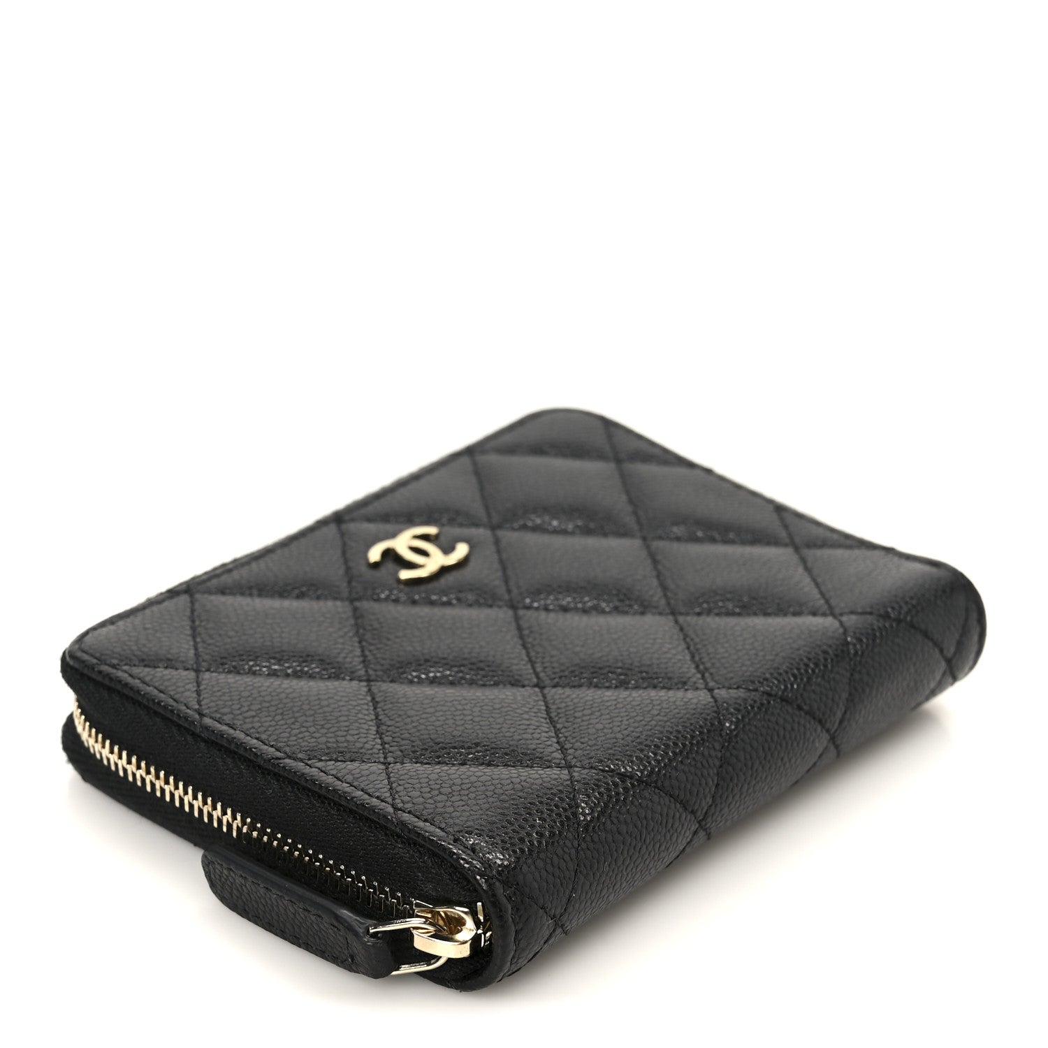 Chanel Caviar Quilted Small Zip Around Wallet Black 4 of 11
