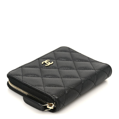 Chanel Caviar Quilted Small Zip Around Wallet Black 4 of 11