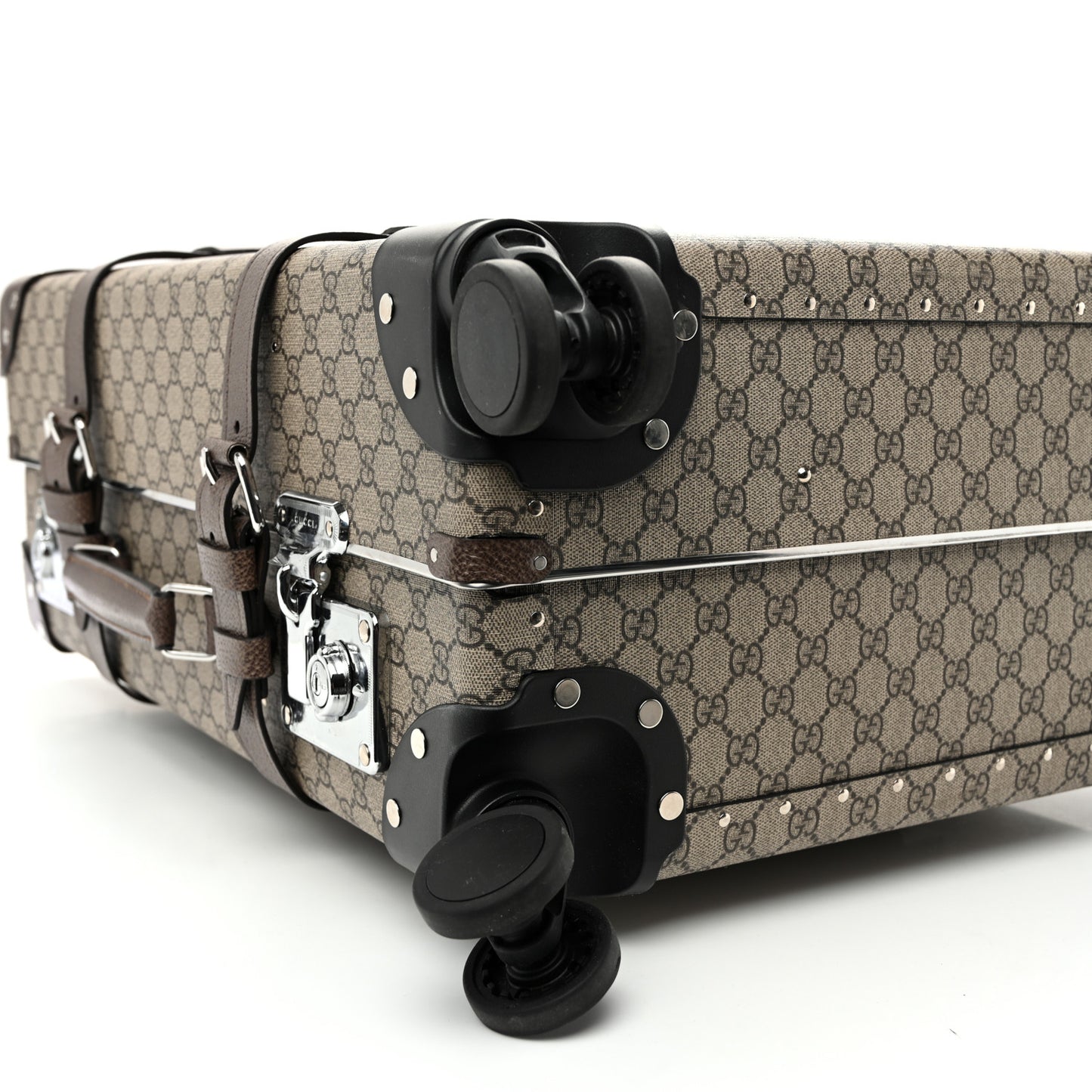Supreme Monogram Medium Globe-Trotter Suitcase Brown