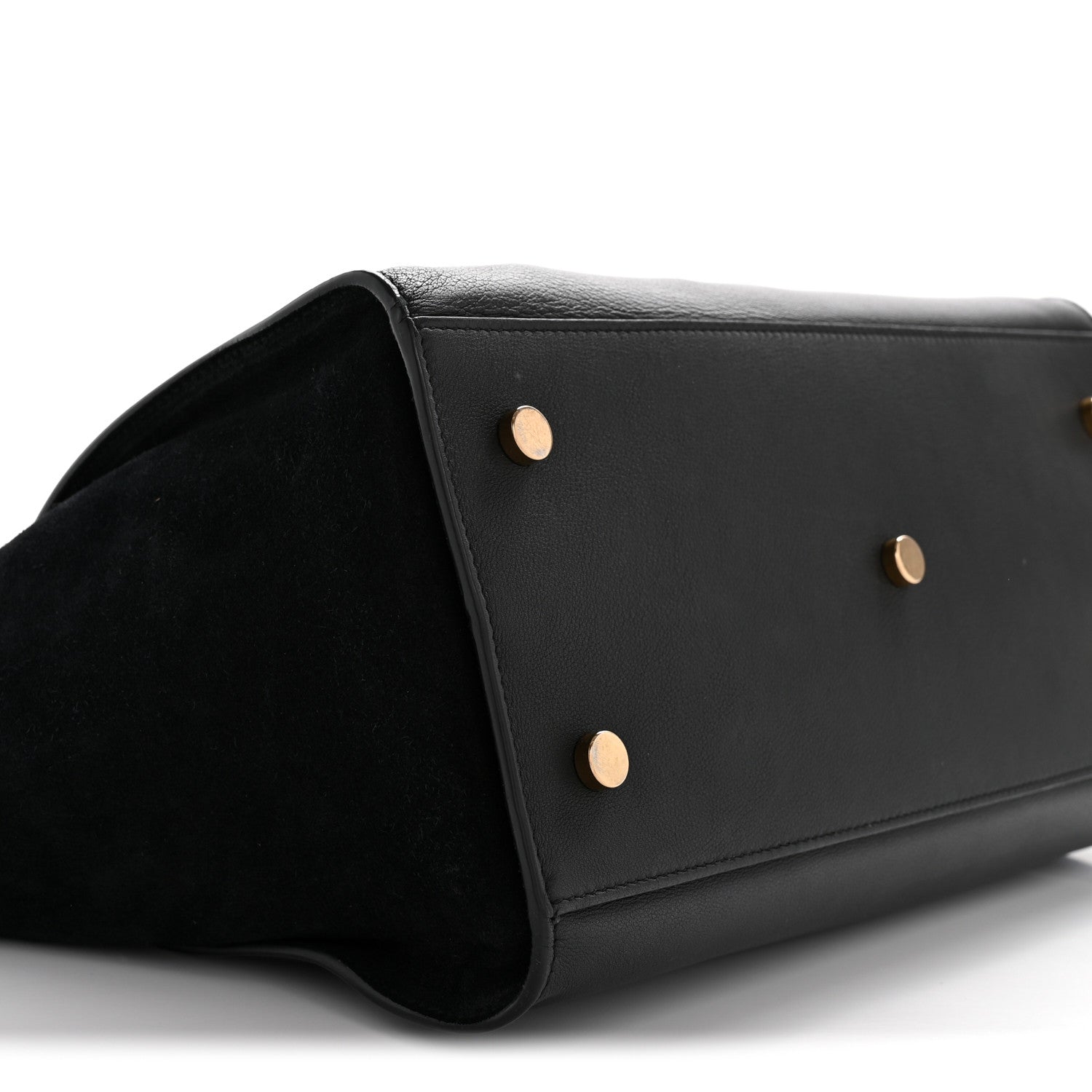 Saint Laurent Calfskin Suede Small Monogram Downtown Cabas Black 9 of 12