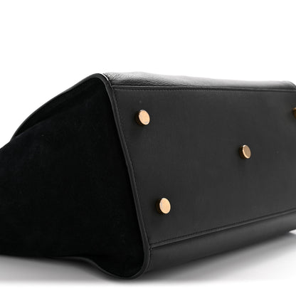 Saint Laurent Calfskin Suede Small Monogram Downtown Cabas Black 9 of 12