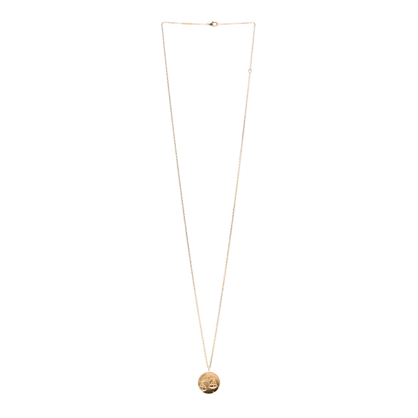 18K Yellow Gold Zodiac Libra Pendant Necklace
