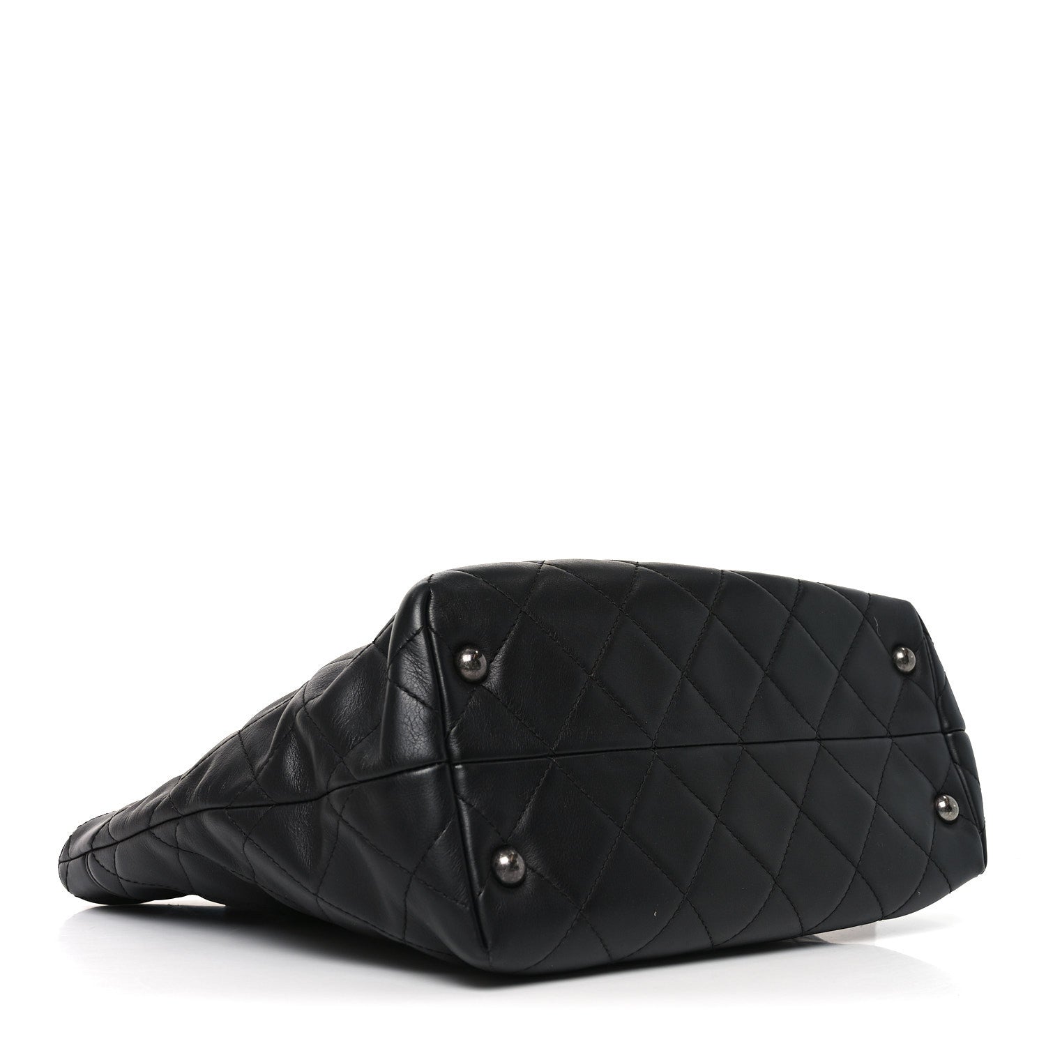 Chanel Calfskin Quilted Large Shopping In Chains Tote Black 3 of 9